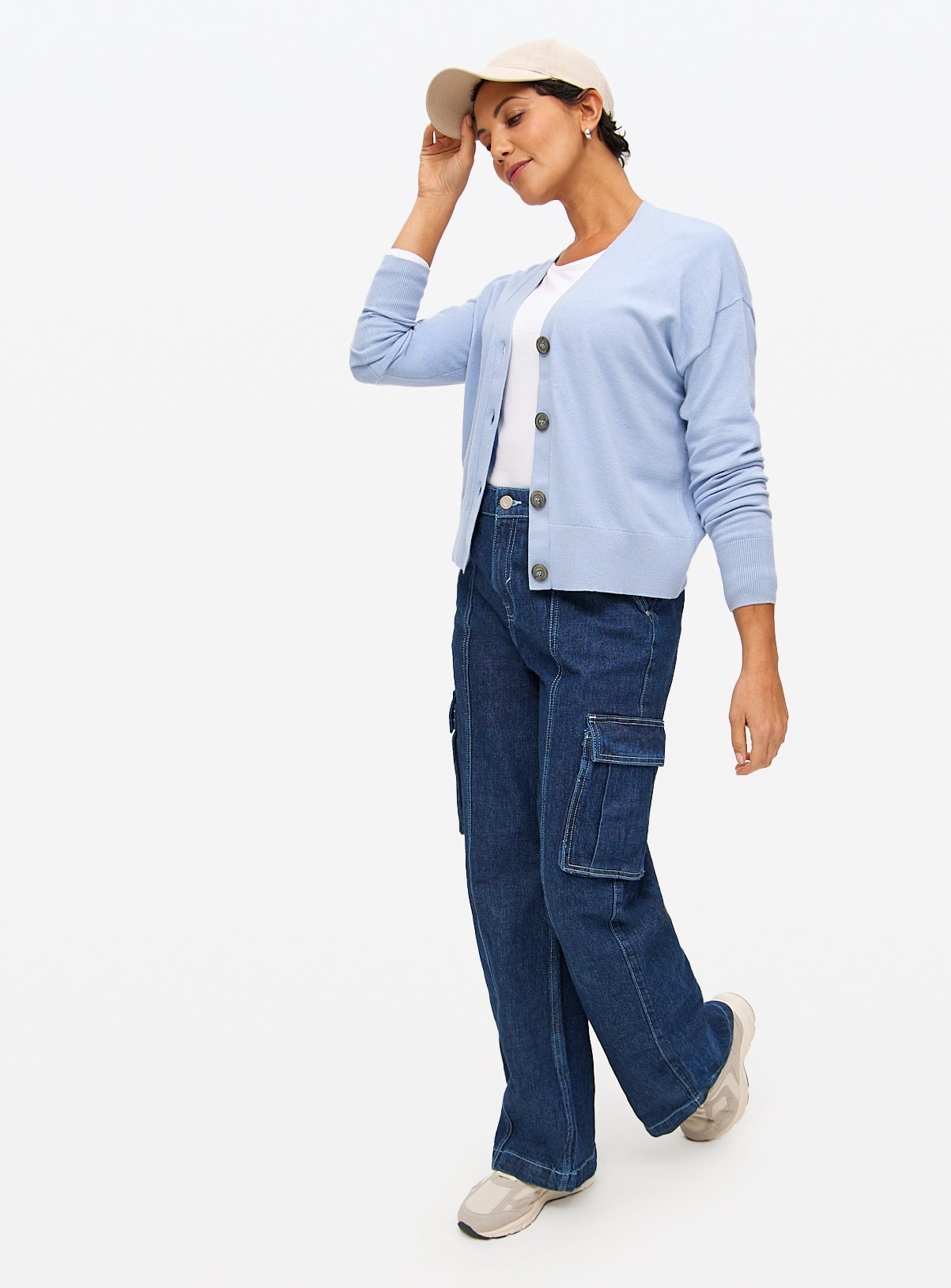 Pale Blue Soft Touch V Neck Cardigan 22 - Image 2 thumbnail